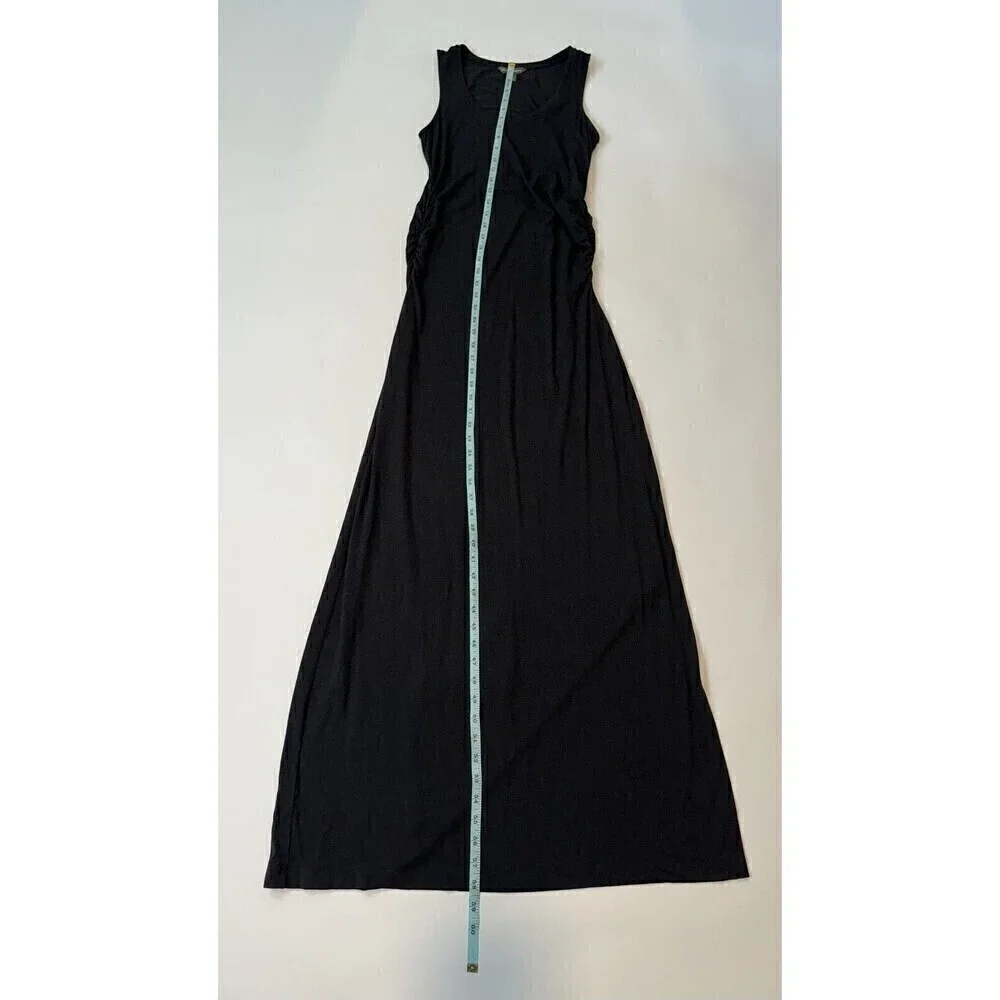 TOMMY BAHAMA Black Racerback Maxi Dress Soft Cotton Neutral Versatile Small Slit